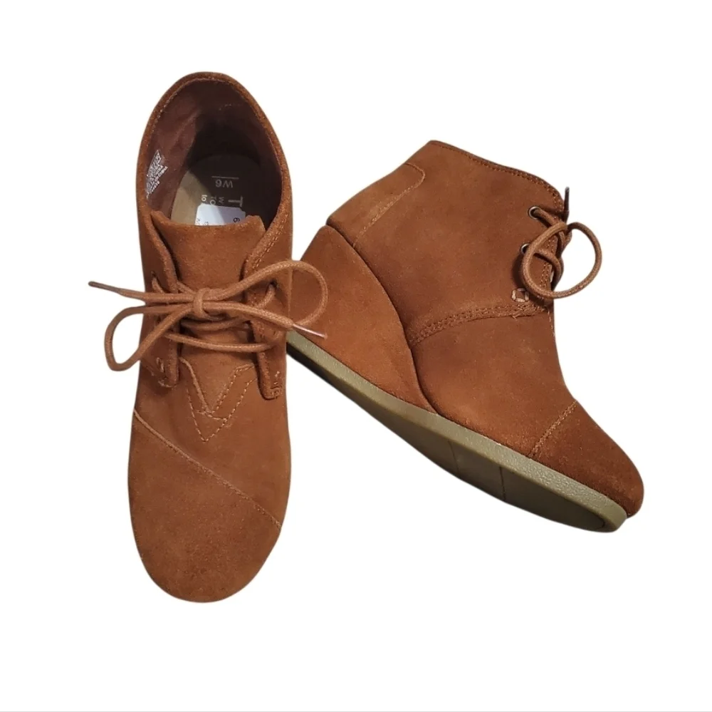 Toms Women's Suede Desert Wedge Booties Fall/Winter W 6